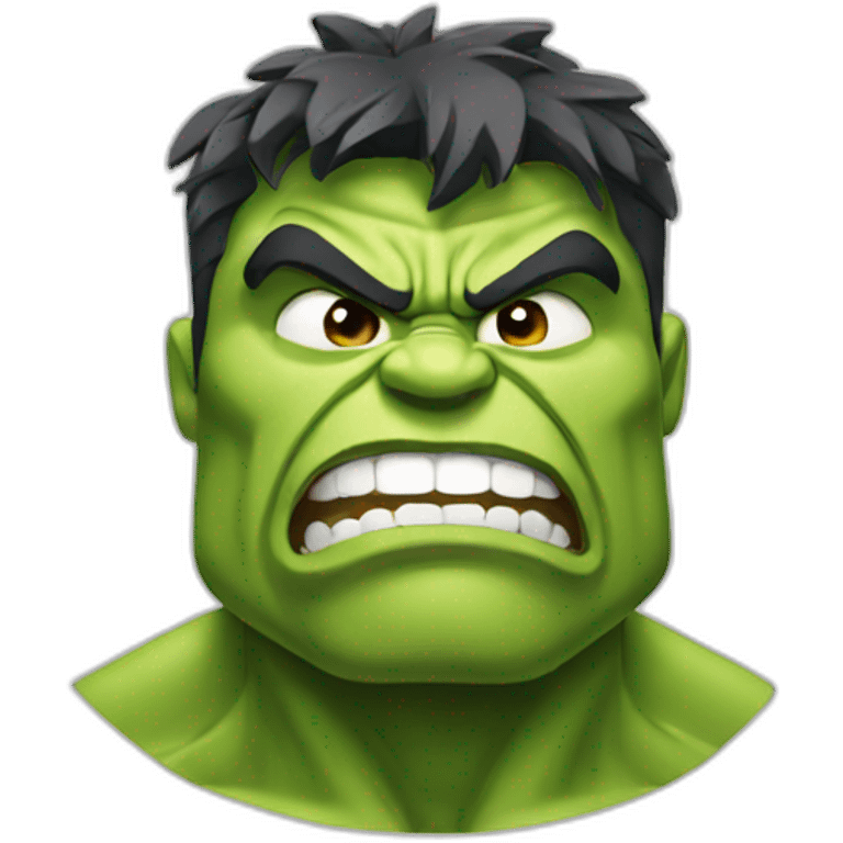 Hulk with boring face emoji