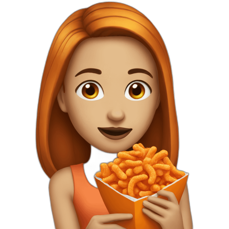 Girl-eating-cheetos emoji