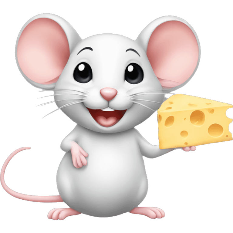 Mouse with cheese vector emoji