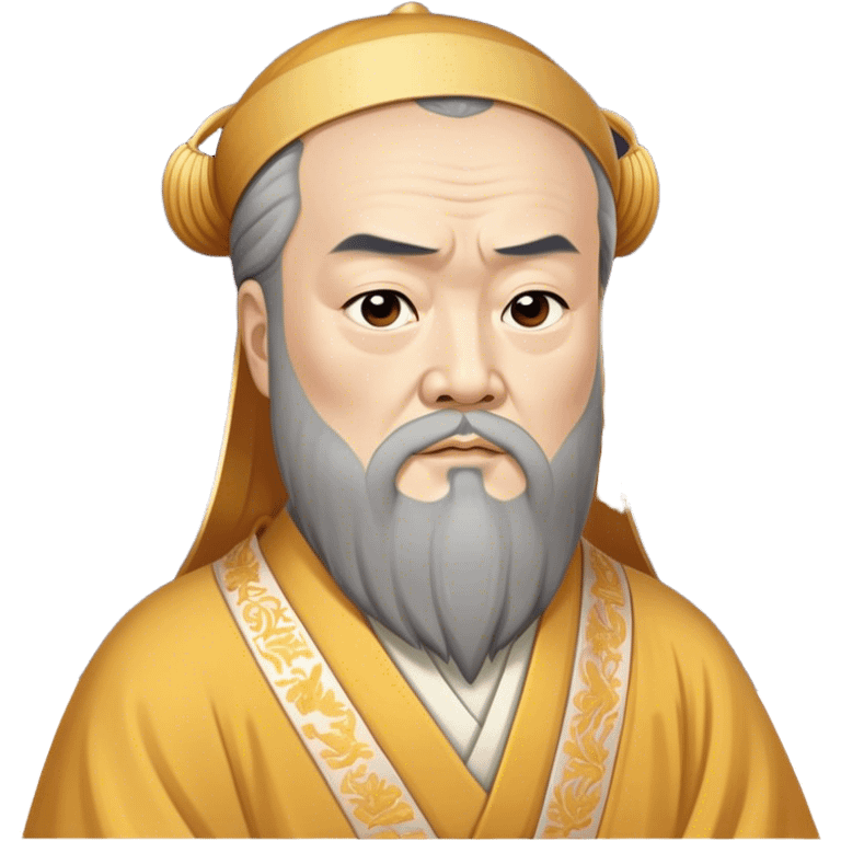 Cinematic Realistic Confucius Portrait Emoji, depicted as a wise ancient philosopher in traditional robes with a serene, contemplative expression, rendered with soft timeless textures and harmonious natural lighting that captures his enduring wisdom. emoji