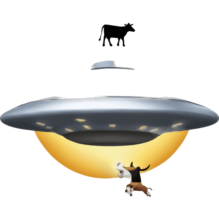 UFO abducting a cow emoji