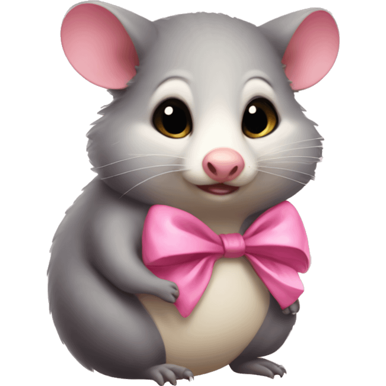 chubby possum add a girly bow emoji