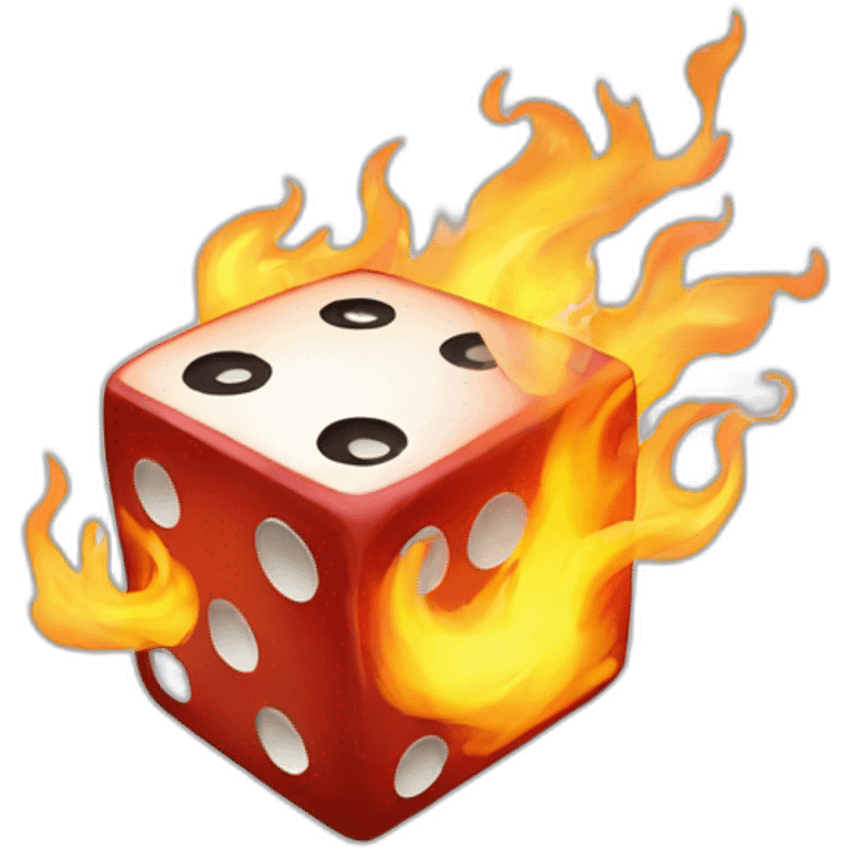 Dice on fire emoji