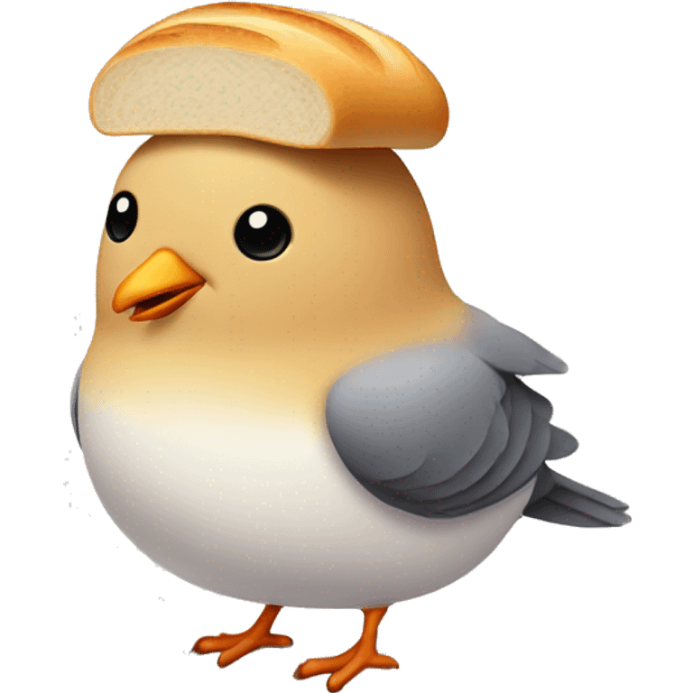 Loaf with no legs cute chunky pigeon with a bread hat emoji