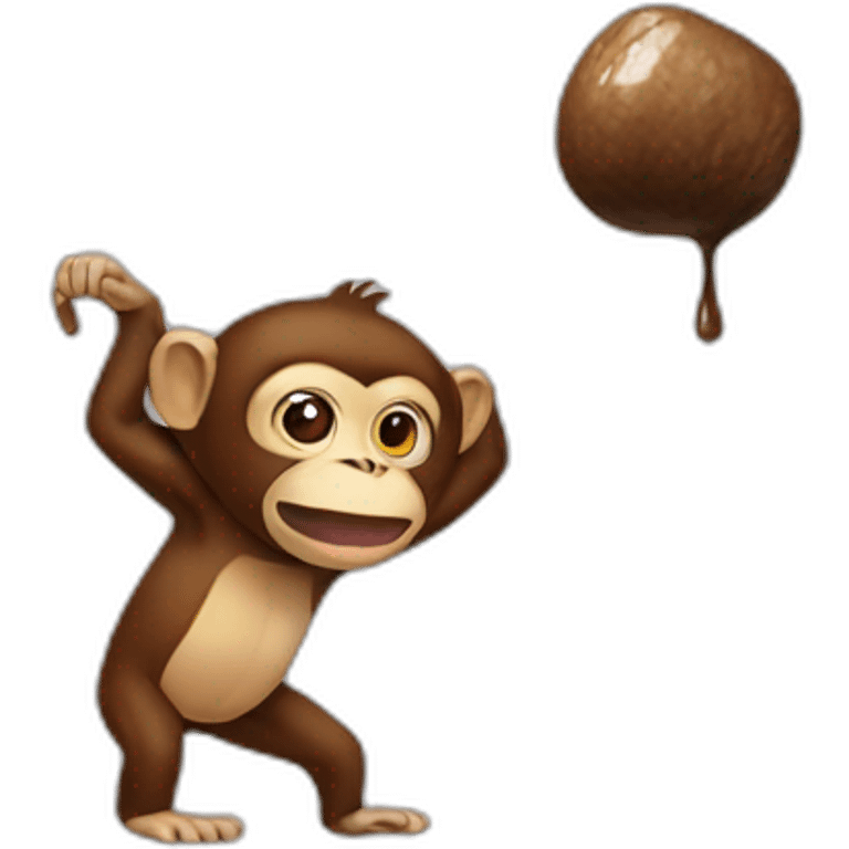 monkey throwing poop emoji