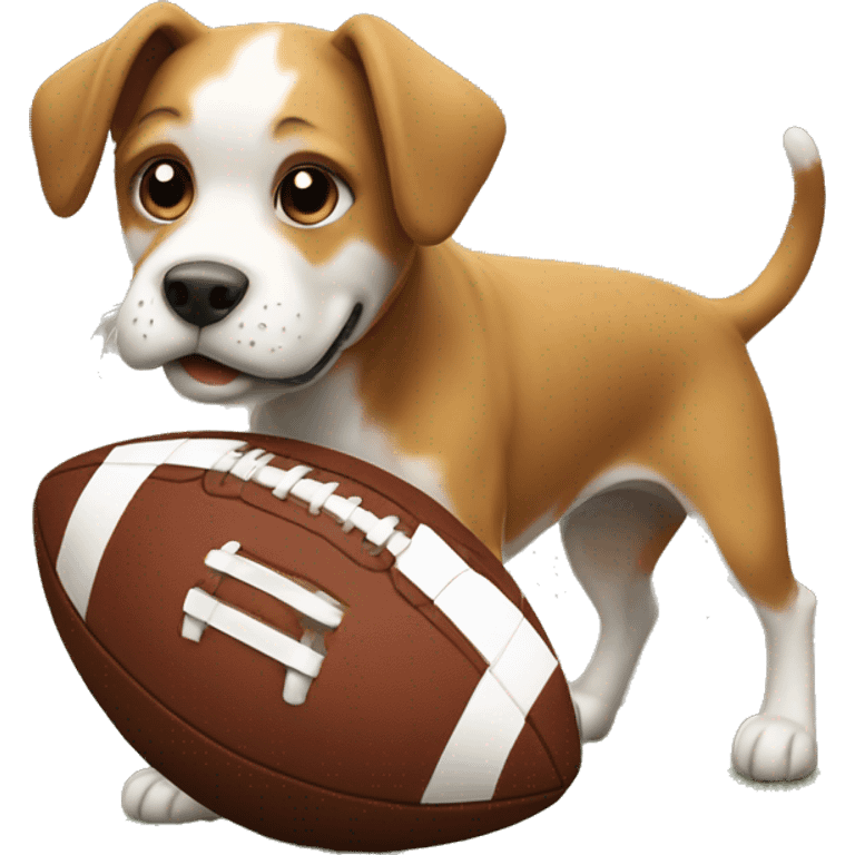 A dog play football  emoji