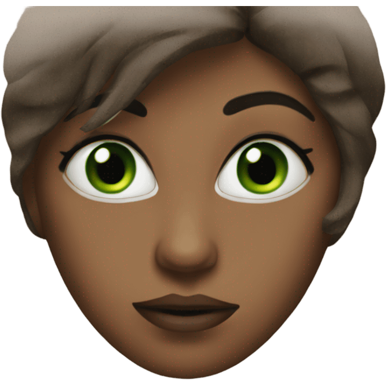 Woman with green eyes, pretty lips, and dirty brown hair emoji