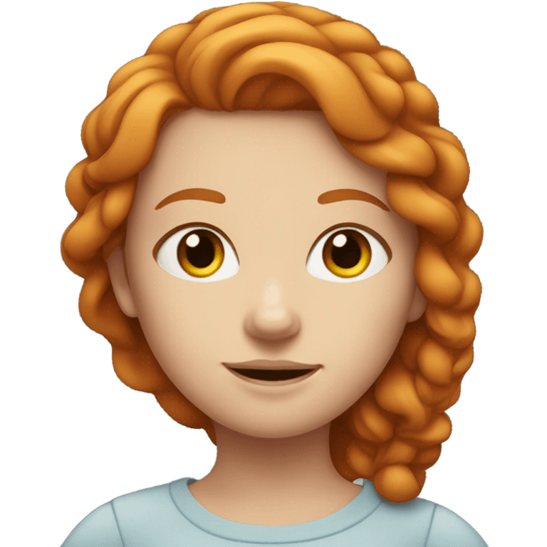 Ginger hair girl with blue eyes curvy emoji