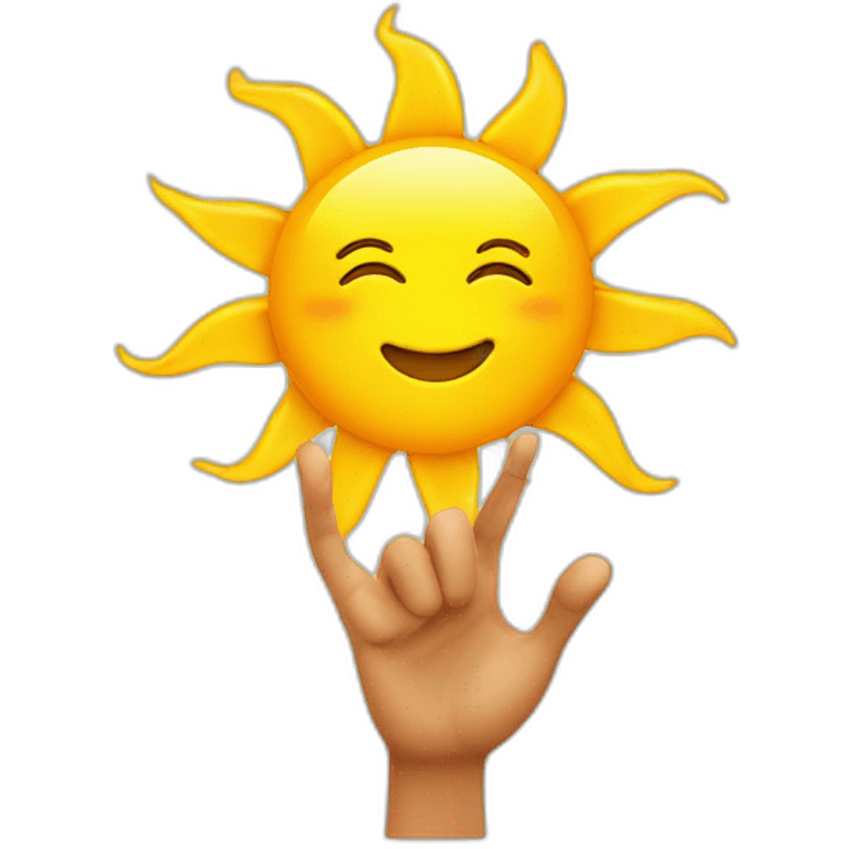 sun waving hello with a hand emoji