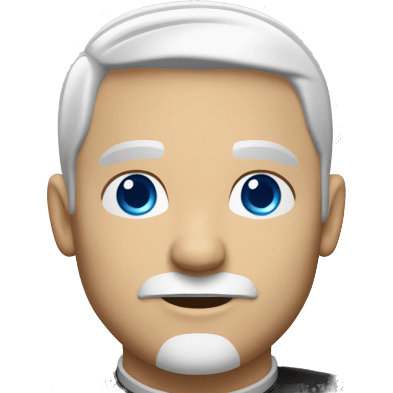 Caucasian Priest wearing clergy collar  with white hair blue eyes and goatee emoji