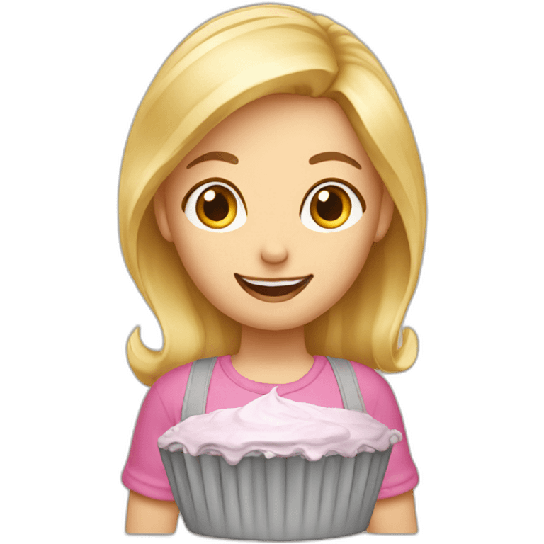 Cake baking blond girl emoji