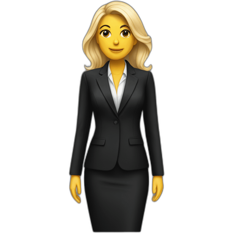 Posh-woman-with-black-suit-ready-to-collaborate emoji