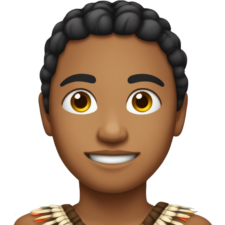 Emoji de un joven indigena con corona emoji