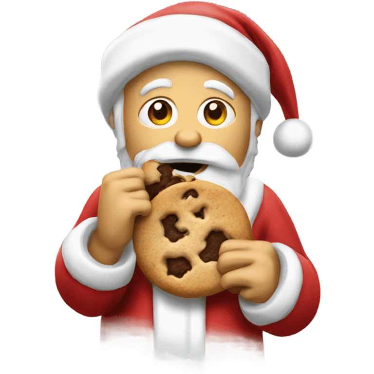 santa eating a cookie’s  emoji