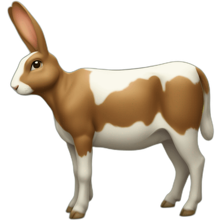 Lapin sur une vache emoji