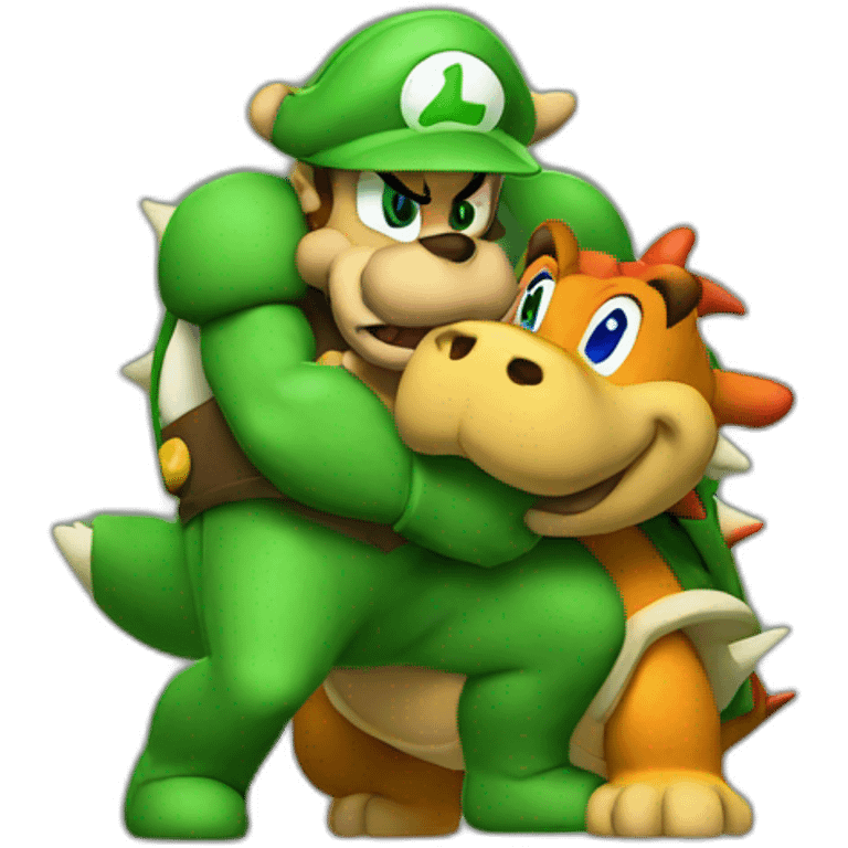 bowser hugging luigi emoji