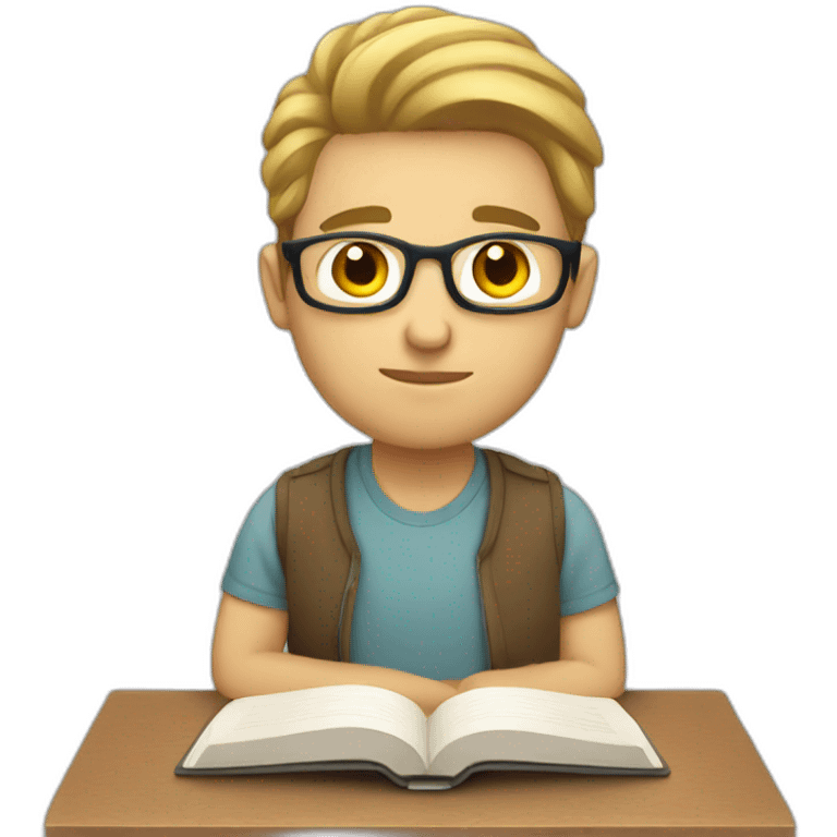 White Guy studying emoji