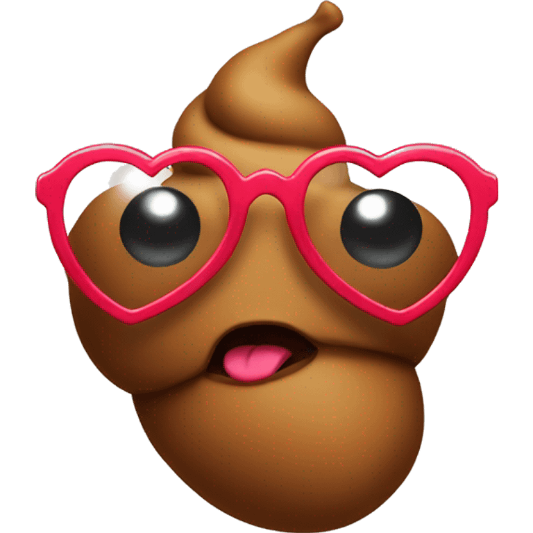 a poop emoji wearing heart glasses emoji