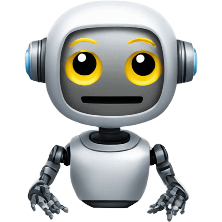 Emoji of robot coding on computer emoji