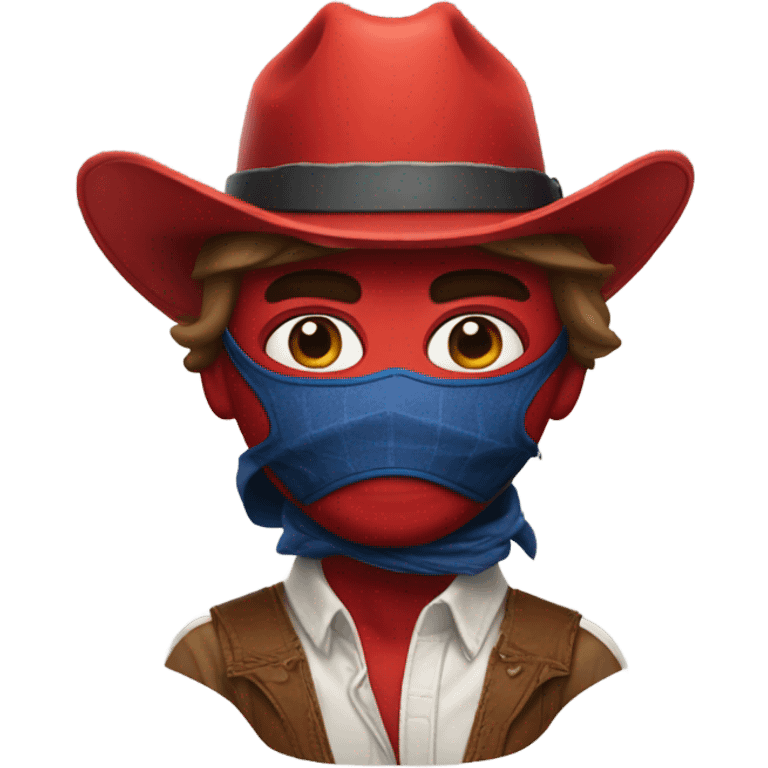 spider-man with mask with cowboy hat on emoji