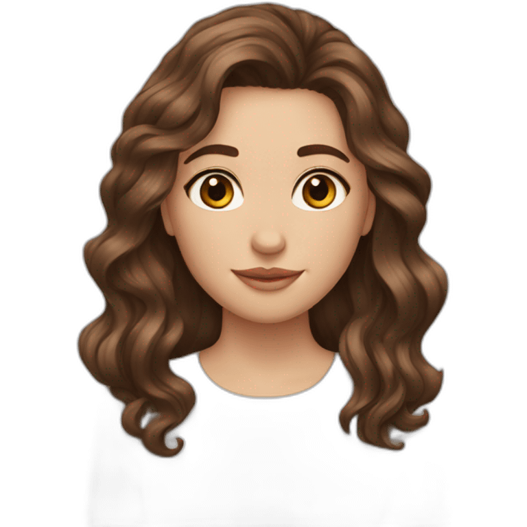 Brown hair brown eyes wavy hair girl emoji