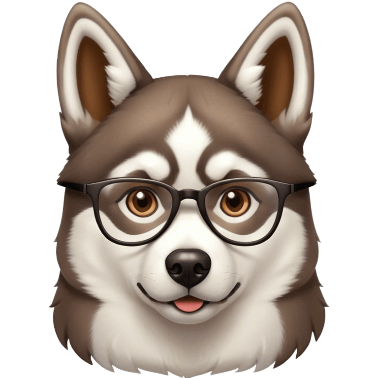 husky with glasses emoji