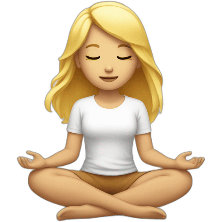 blond girl meditating emoji