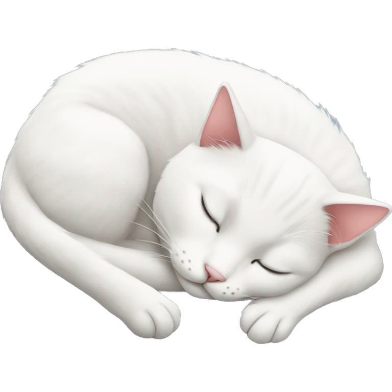 Christmas white cat sleeping on a pillow  emoji