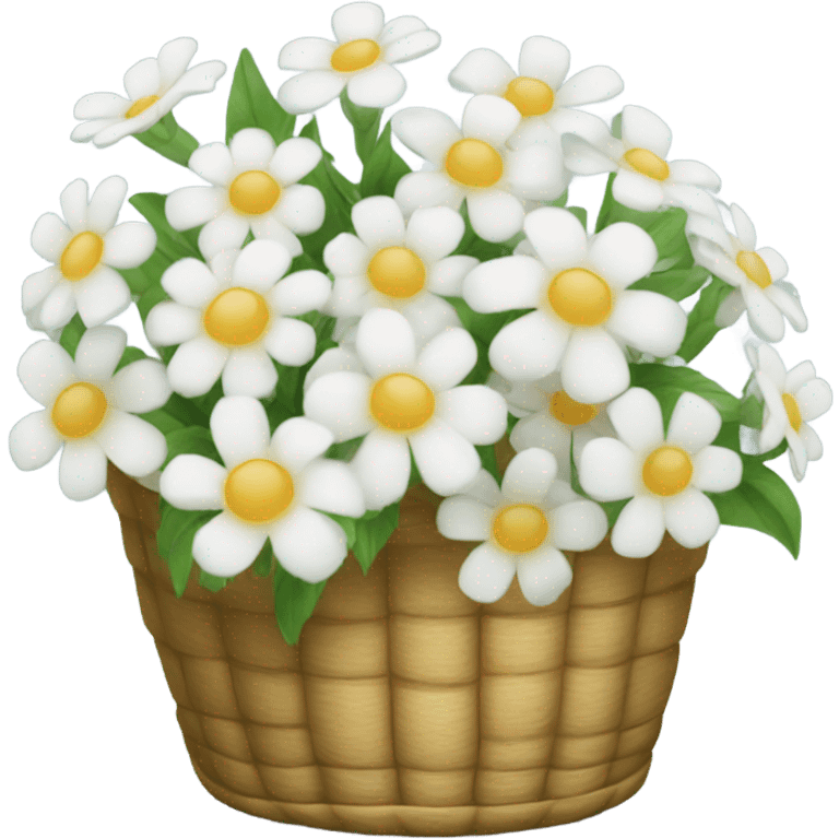 a basket of white flowers  emoji