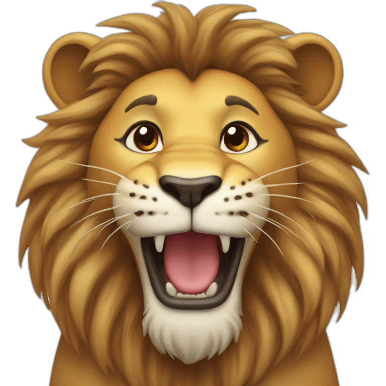 Smiling lion with heart-eyes emoji