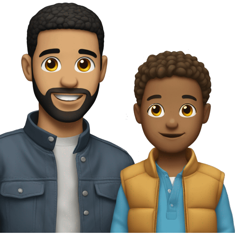 Drake with a kid next to him emoji