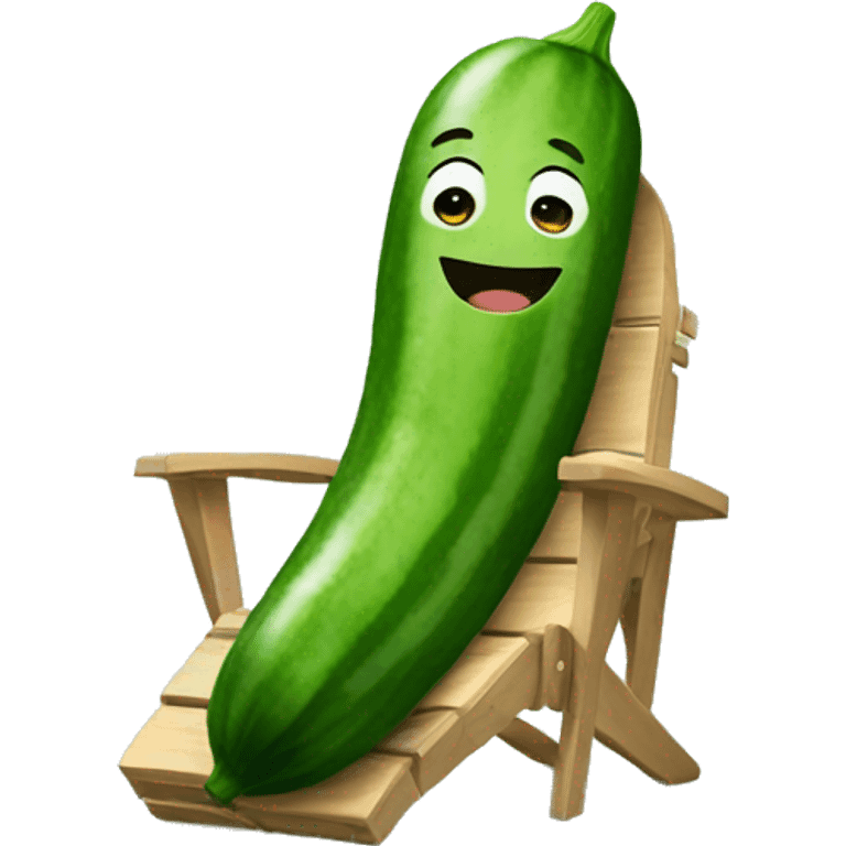 Smiley relaxing wearing cucumbers emoji