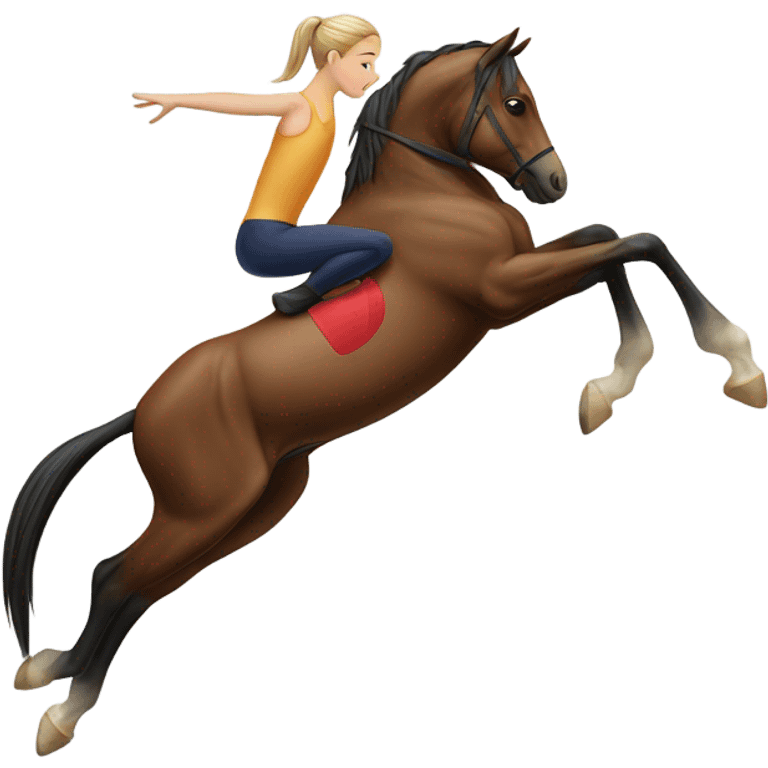 A horse doing Gymnastik  emoji