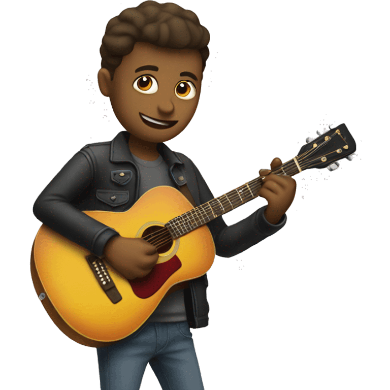 person strumming guitar with plectrum emoji