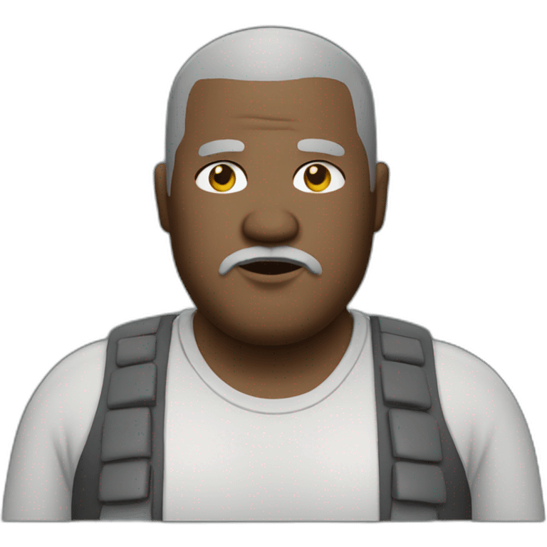 Fat man with gray shaved head and gray goatee  emoji