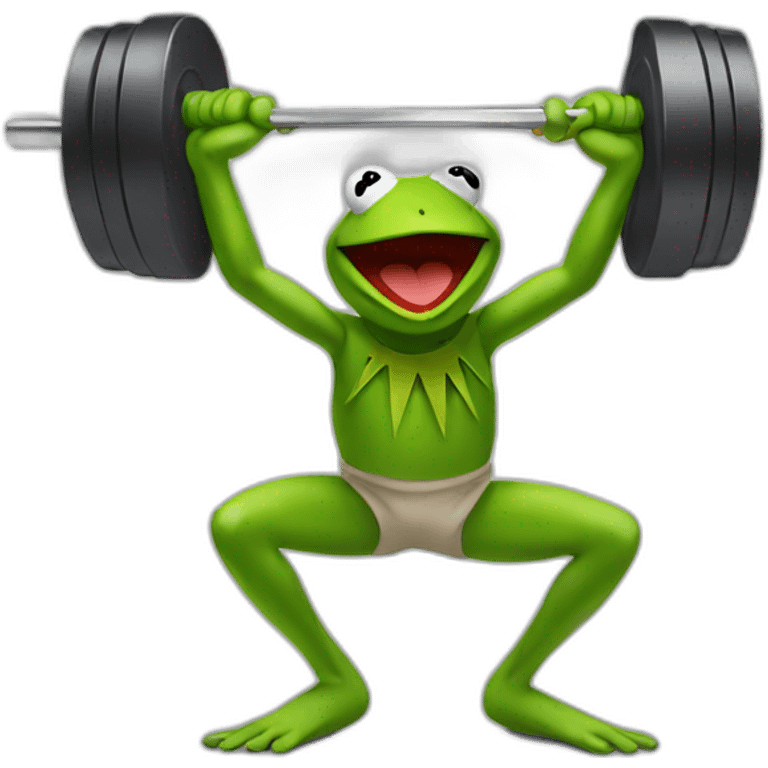 kermit the frog lifting weights emoji