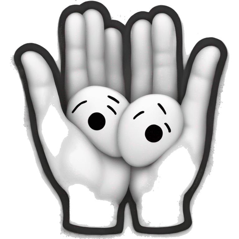 Heartwith hands black and white emoji