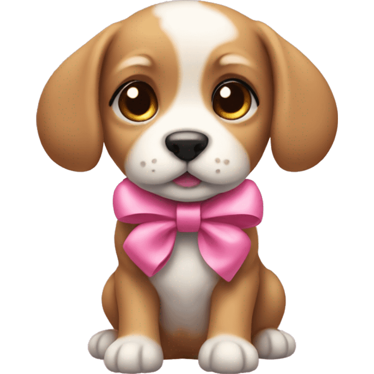 Puppy with a pink bow emoji