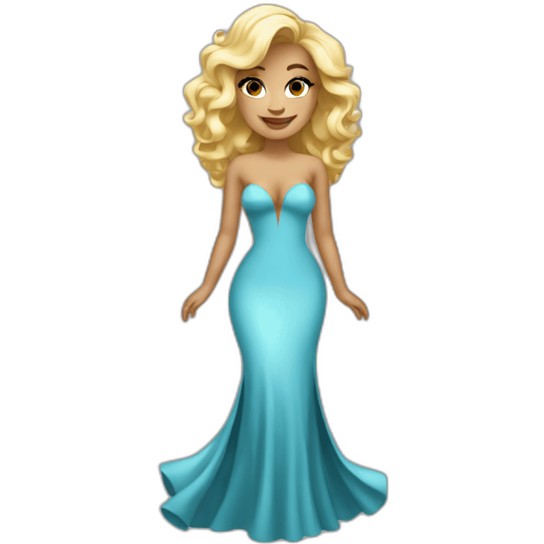 chanteuse blonde avec une robe magnifique  emoji