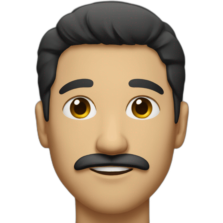 Man with a short small moustache, black hair  emoji