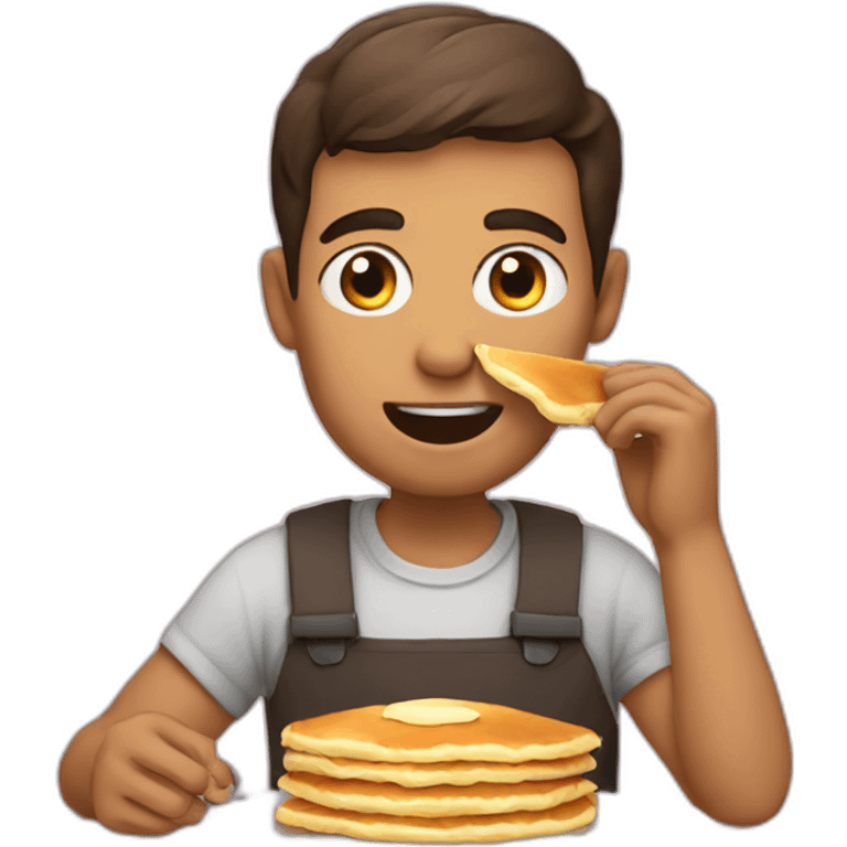 man eat pancake emoji