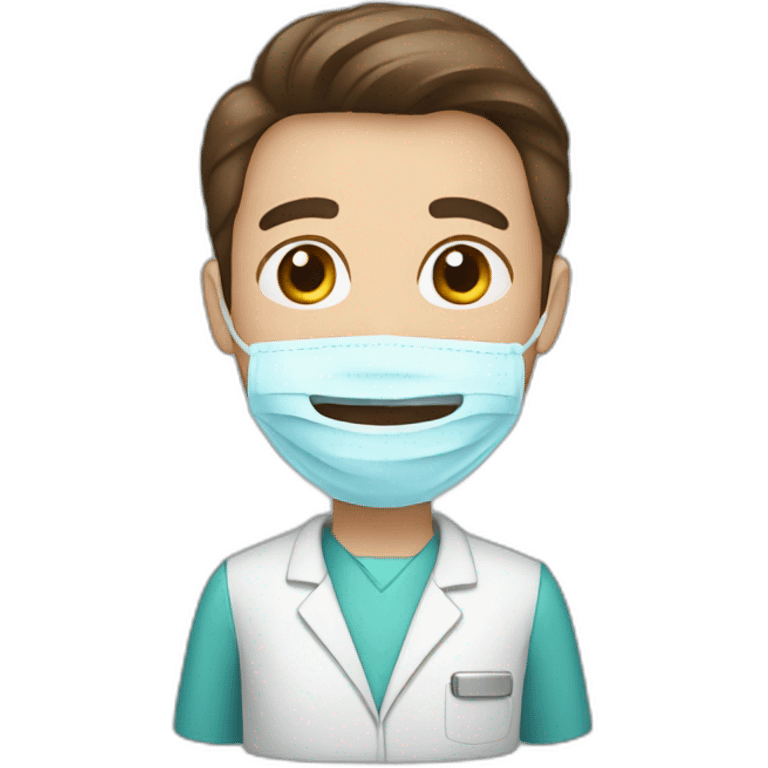 Dentist, brown hair  emoji