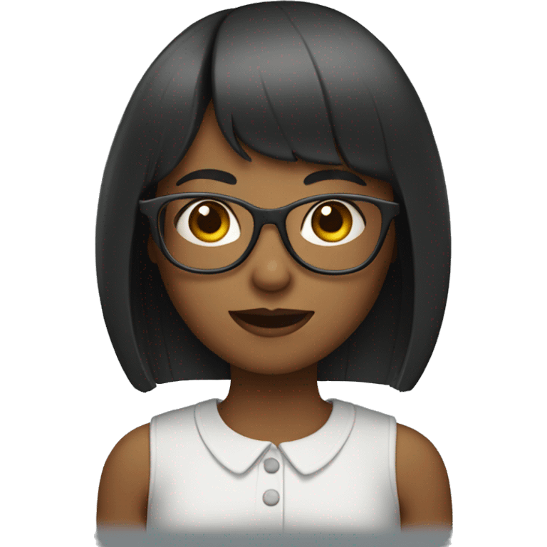 girl with glasses and bangs emoji