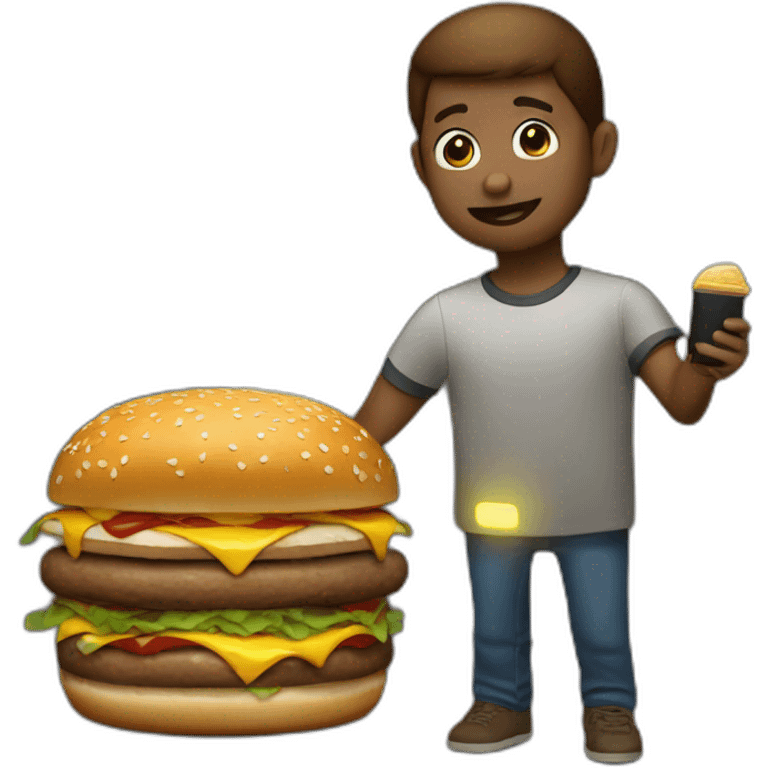 finding a burger in darkness with flashlight emoji