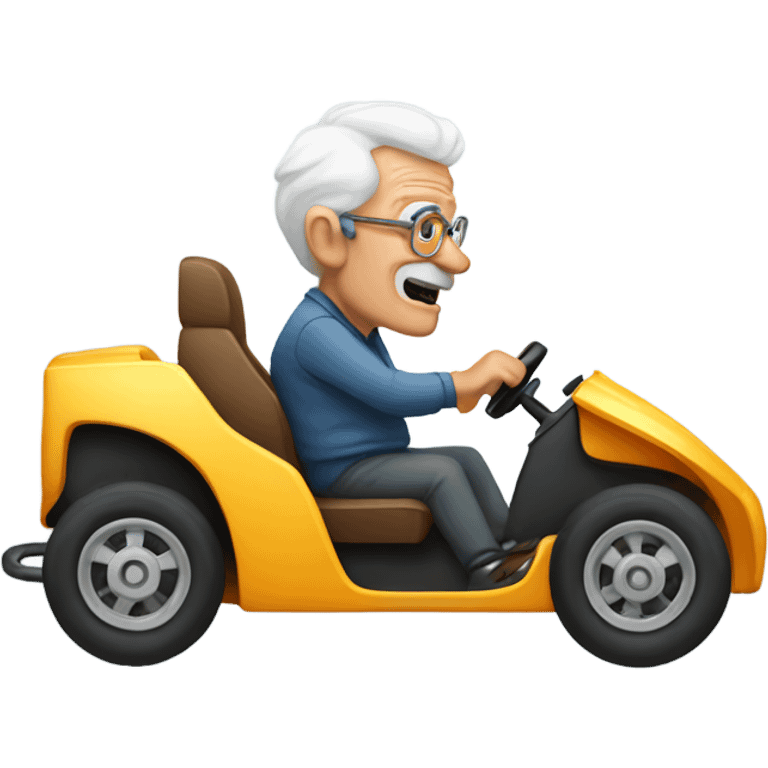 Old man driving a gokart emoji