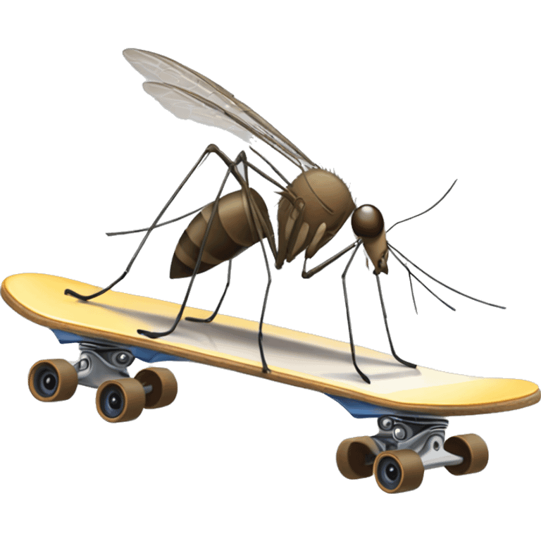 Generate a mosquito doing skating on skateboard emoji