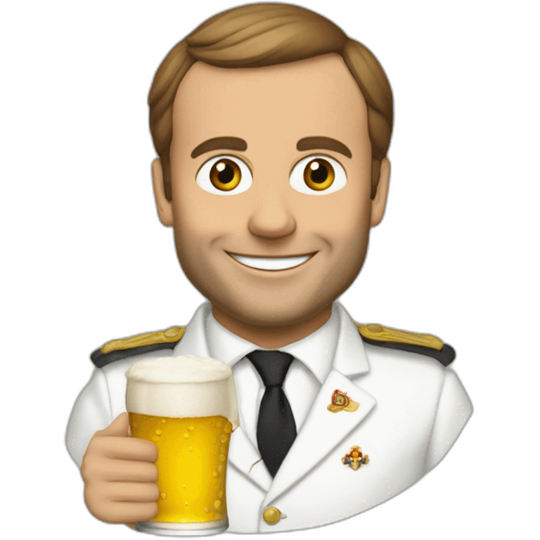 Macron avecs de la beer emoji