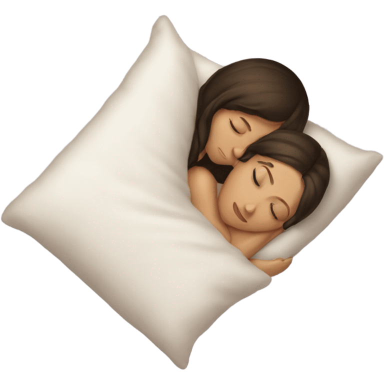 sleeping beauty brunette white girl with a silk pillow emoji