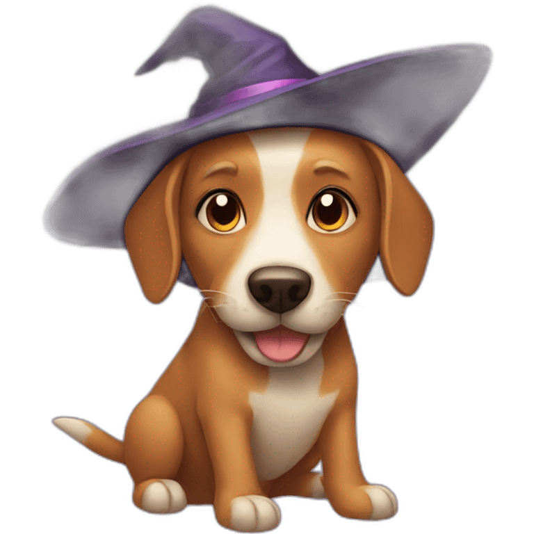 Dog in witch hat emoji