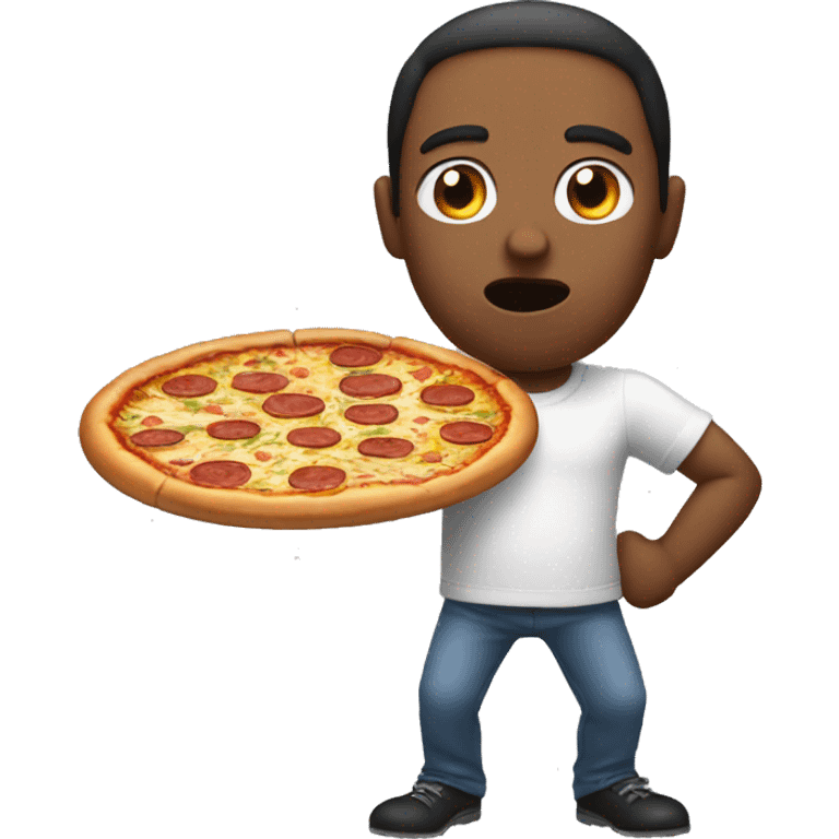 A shock with pizza for hands emoji